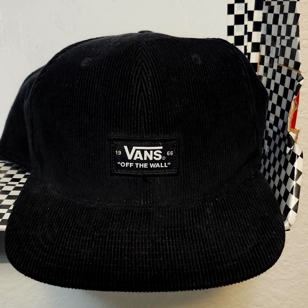 Vans Black Corduroy pattern Hat (One Size fits Most)